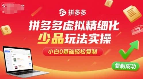 拼多多虚拟精细化少品玩法实操，小白0基础轻松复制-优优云创网