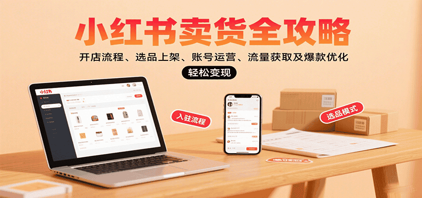 小红书卖货全攻略:开店流程、选品上架、账号运营、流量获取及爆款优化,轻松变现-优优云创网