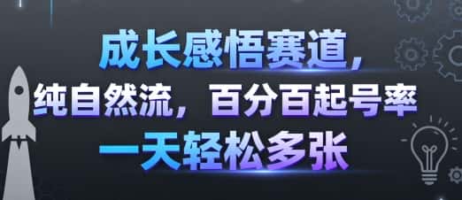 成长感悟赛道，纯自然流，百分百起号率 一天轻松多张-优优云创网