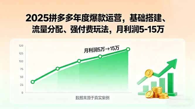 2025拼多多年度爆款运营，基础搭建、流量分配、强付费玩法，月利润5-15万-优优云创网