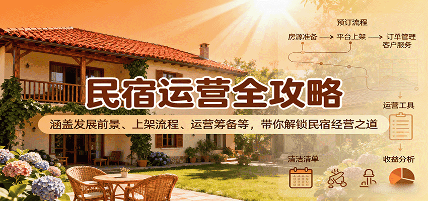民宿运营全攻略:涵盖发展前景、上架流程、运营筹备等,带你解锁民宿经营之道-优优云创网