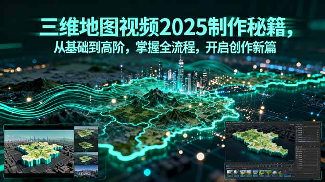 【精】三维地图视频2025制作秘籍，从基础到高阶，掌握全流程，开启创作新篇-优优云创网