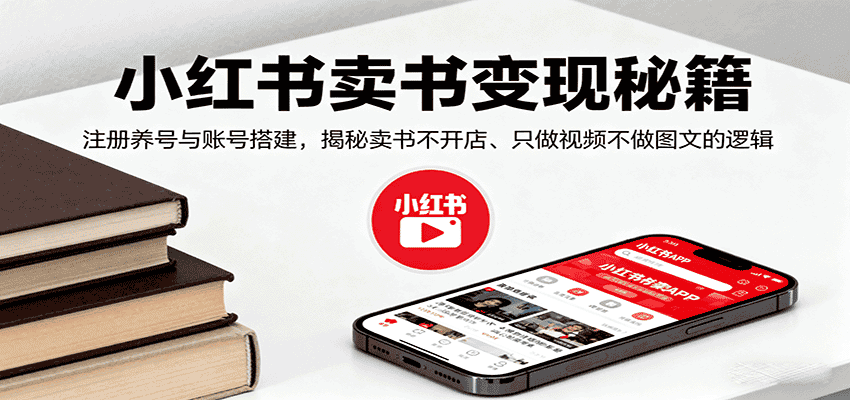 小红书卖书变现秘籍,注册养号与账号搭建,揭秘卖书不开店、只做视频不做图文的逻辑-优优云创网