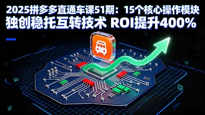 2025拼多多直通车课51期：15个核心操作模块 独创稳托互转技术 ROI提升400%-优优云创网