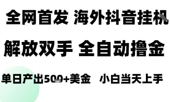 海外抖音无人直播，单日产出1.5k+，长期稳定，新手可玩，无脑操作【揭秘】-优优云创网
