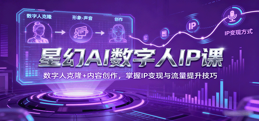 星幻AI数字人IP课，数字人克隆+内容创作，掌握IP变现与流量提升技巧-优优云创网