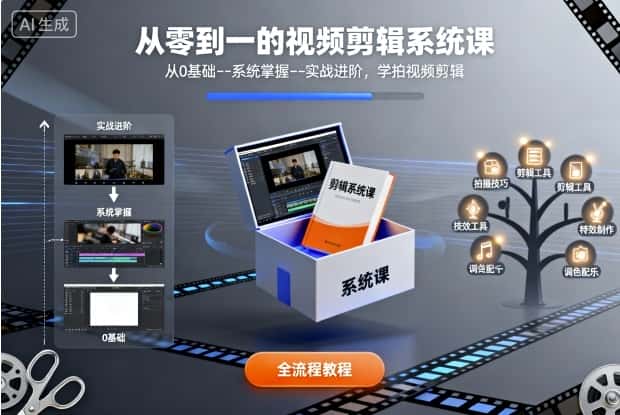 从零到一的视频剪辑系统课，从0基础–系统掌握–实战进阶，学拍视频剪辑-优优云创网