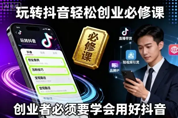 【精】玩转抖音轻松创业必修课，创业者必须要学会用好抖音-优优云创网