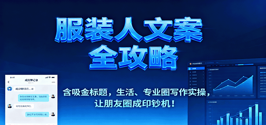 服装人文案全攻略,含吸金标题,生活、专业圈写作实操,让朋友圈成印钞机!-优优云创网