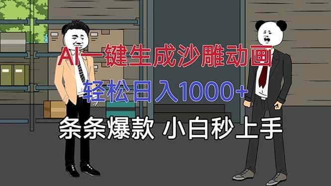 (16191期)AI一键生成沙雕动画,轻松日入1000+,条条爆款,小白秒上手-优优云创网