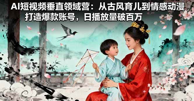 （16195期）AI短视频垂直领域营：从古风育儿到情感动漫，打造爆款账号,日播放量破百万-优优云创网