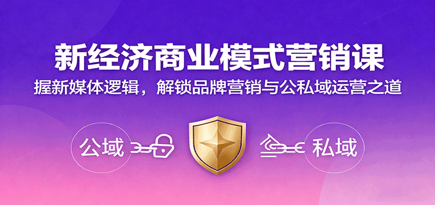 新经济商业模式营销课,握新媒体逻辑,解锁品牌营销与公私域运营之道-优优云创网
