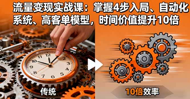 流量变现实战课：掌握4步入局、自动化系统、高客单模型，时间价值提升10倍-优优云创网