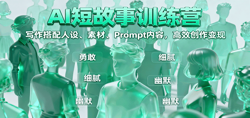 AI短故事训练营：写作搭配人设、素材、Prompt内容，高效创作变现-优优云创网