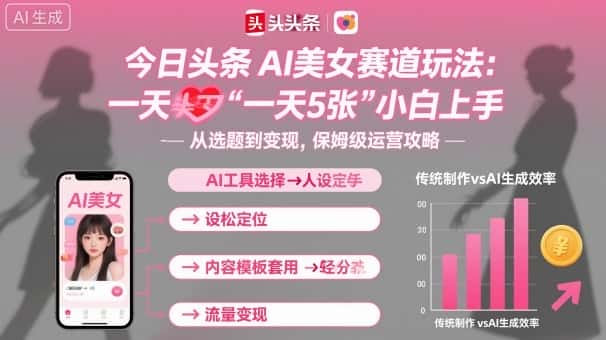 今日头条AI美女赛道玩法，一天轻松5张，小白轻松上手-优优云创网