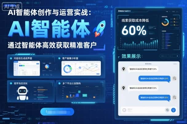AI智能体创作与运营实战，实体门店通过智能体高效获取精准客户-优优云创网