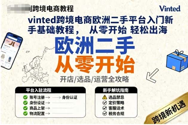 vinted跨境电商欧洲二手平台入门新手基础教程，从零开始轻松出海-优优云创网