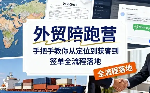【精】外贸陪跑营，手把手教你从定位到获客到签单全流程落地-优优云创网
