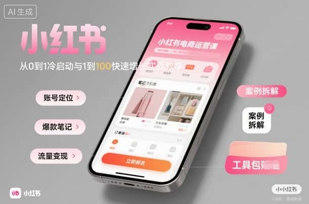 小红书电商运营课：从0到1冷启动与1到100快速增长实战教学-优优云创网