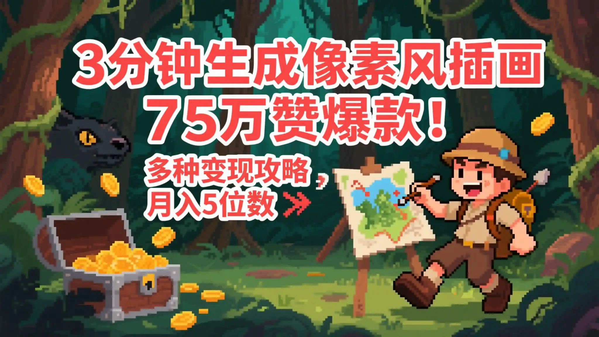 AI像素风视频，单条点赞75万，谁发谁火系列，多种变现方式，日入1000+-优优云创网