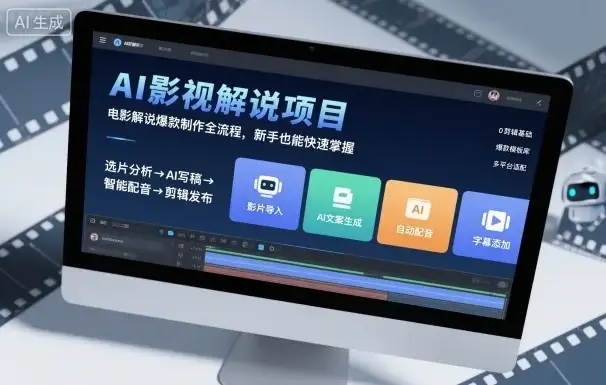【精】AI影视解说项目，电影解说爆款制作全流程，新手也能快速掌握-优优云创网