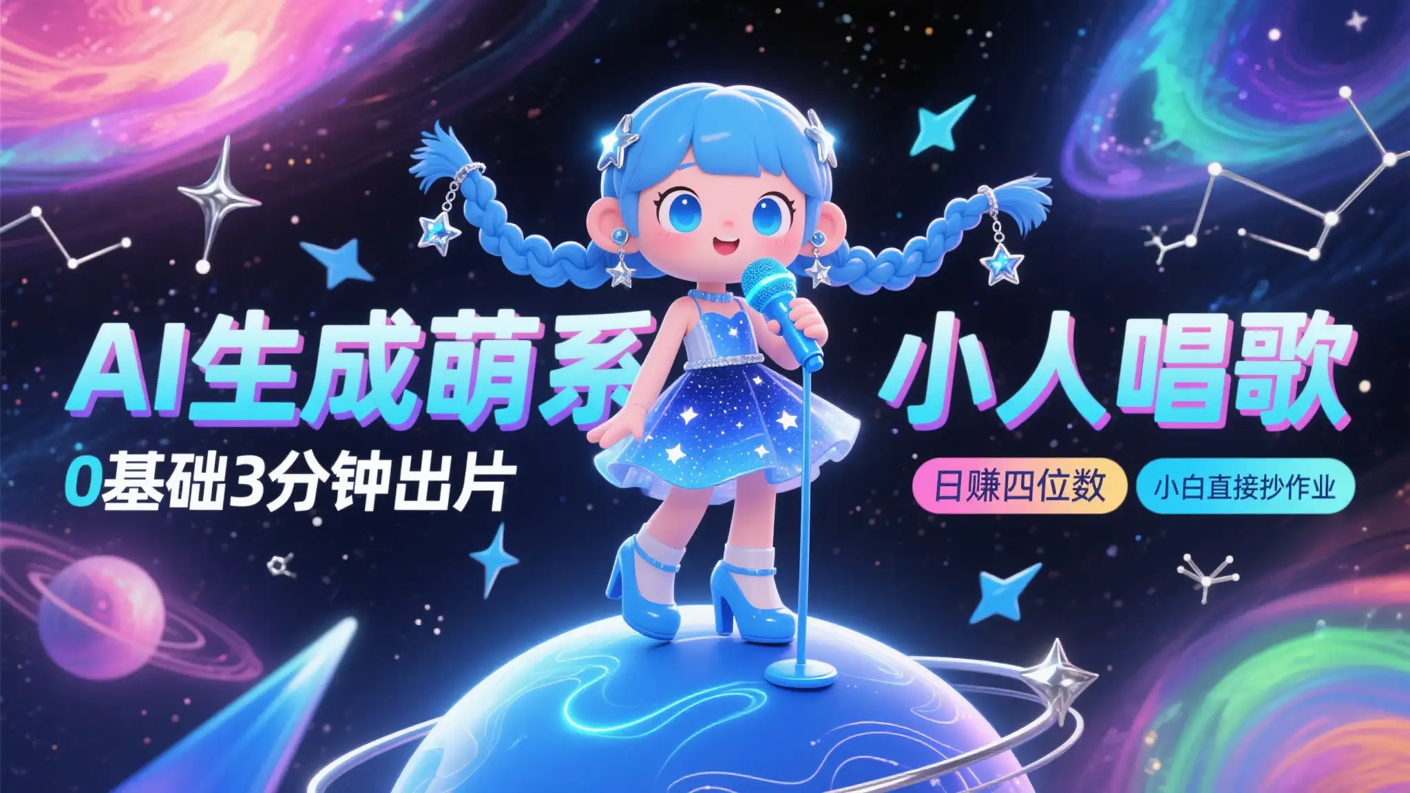 28个作品涨粉9万，AI生成萌系小人唱歌！0基础3分钟出片，单日变现1000+，小白直接抄作业-优优云创网