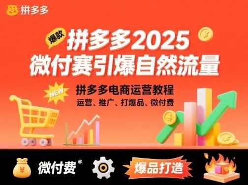 【精】拼多多2025微付费引爆自然流量，拼多多电商运营教程，运营、推广、打爆品、微付费(更新)-优优云创网