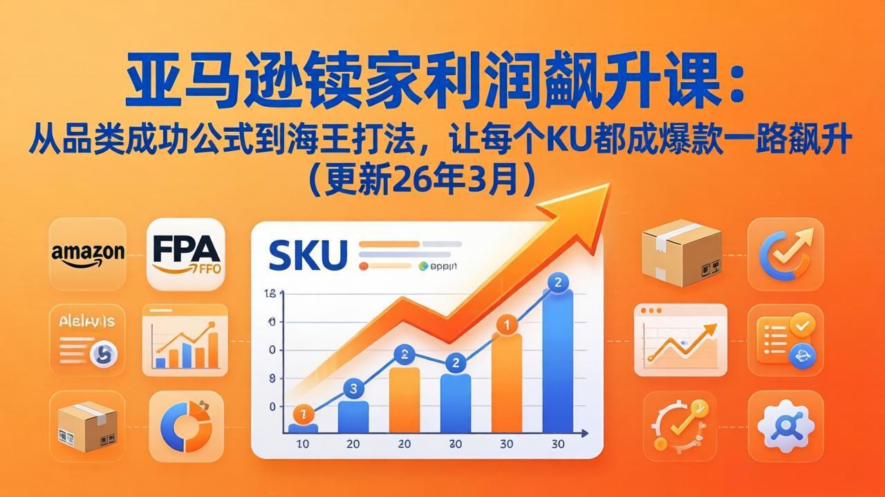 亚马逊卖家利润飙升课:从品类成功公式到海王打法,让每个SKU都成爆款一路飙升(更新26年3月-优优云创网