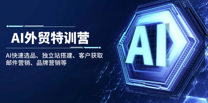 AI外贸特训营：AI快速选品、独立站搭建、客户获取、邮件营销、品牌营销等-迦哆网创社