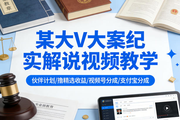 20260402165911387-f910002c7b9bb8b5ba7ca4093b9443be 某大V大案纪实解说视频教学,可做伙伴计划、撸精选收益,视频号和支付宝分成计划均可