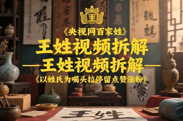 20260402171210549-37be1b60aa7de3356f4ed4ae4493662e 央视网百家姓–王姓视频拆解,以姓氏为噱头拉停留点赞涨粉
