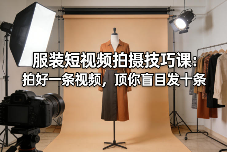 服装短视频拍摄技巧课:拍好一条视频,顶你盲目发十条-优优云创网