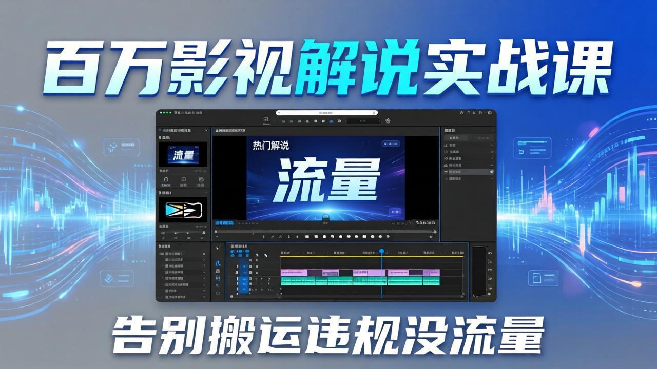 百万影视解说实战课：告别搬运违规没流量，AI文案+配音+剪映，做出能上热门的解说视频-优优云创网