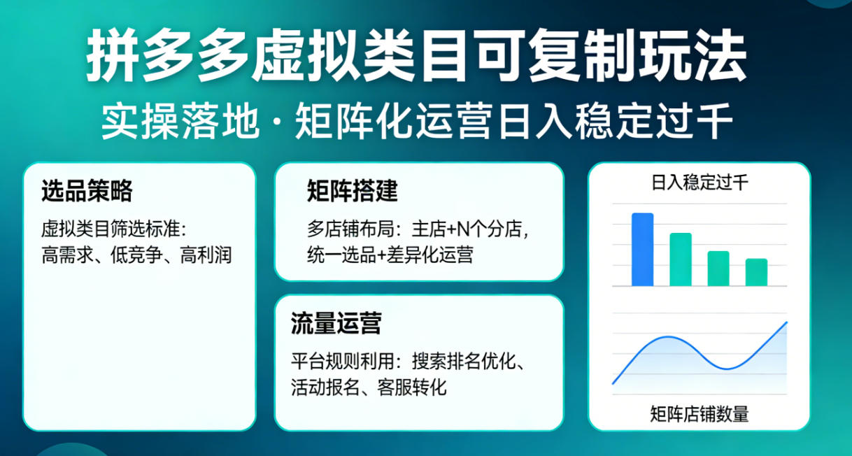 20260404143910445-afab1af63ec9a656cd68486c6b33a210 拼多多虚拟类目可复制玩法,实操落地,矩阵化日入稳定过千【揭秘】