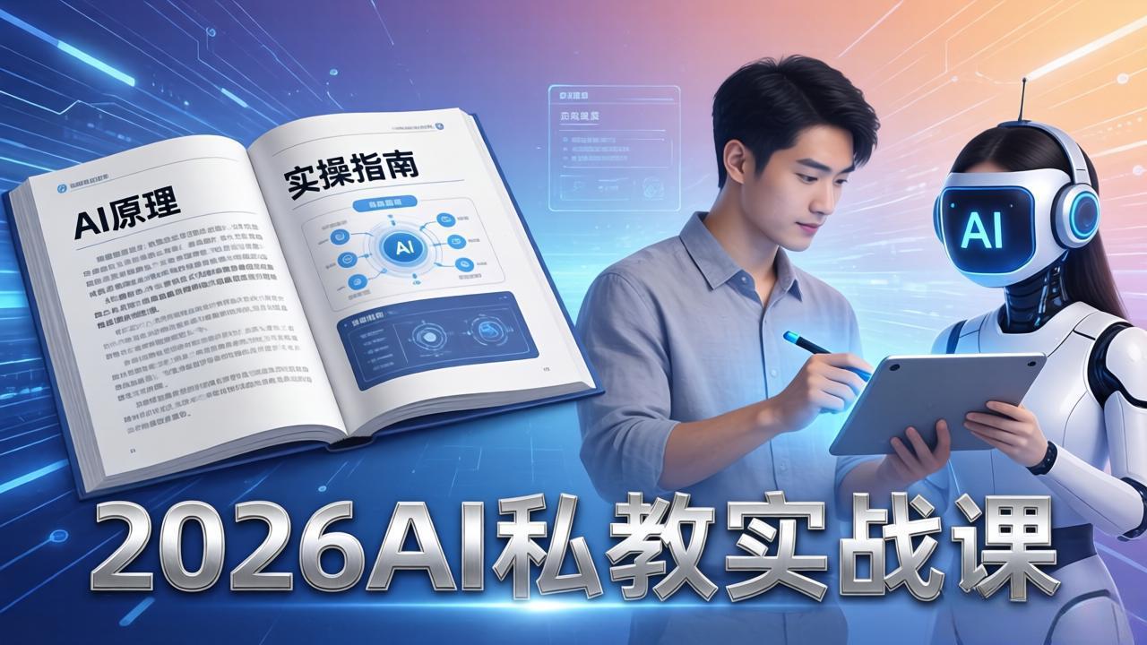 2026AI私教实战课：从AI原理到全场景实操，零基础学会用AI提效+单人单干创业-优优云创网