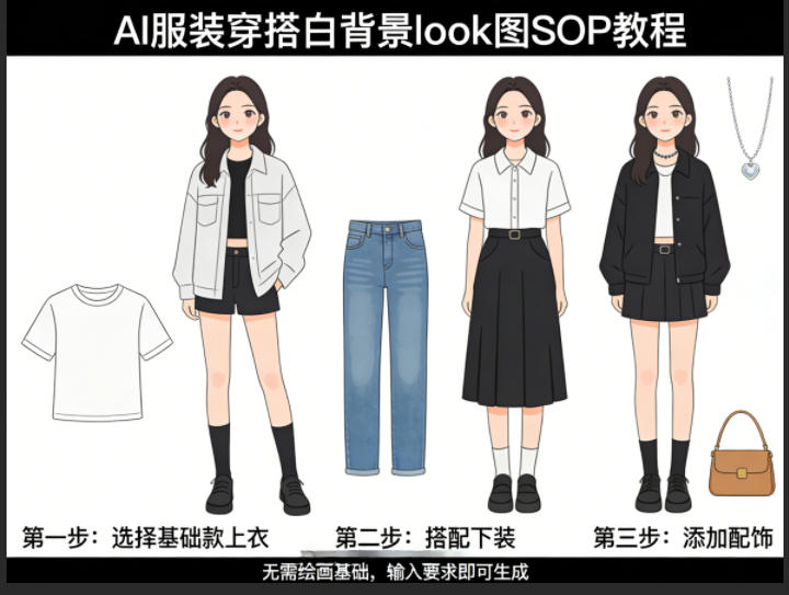 20260406201918487-794f9cc0c2ac46913bcd7dd16ed1cfdb AI服装穿搭白背景look图SOP教程,不用会画画,提几句具体要求,AI就能还你一个奇迹