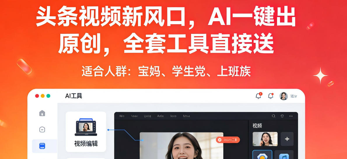 头条视频新风口，AI一键出原创，全套工具直接送，人人可做，有手就行【揭秘】-优优云创网