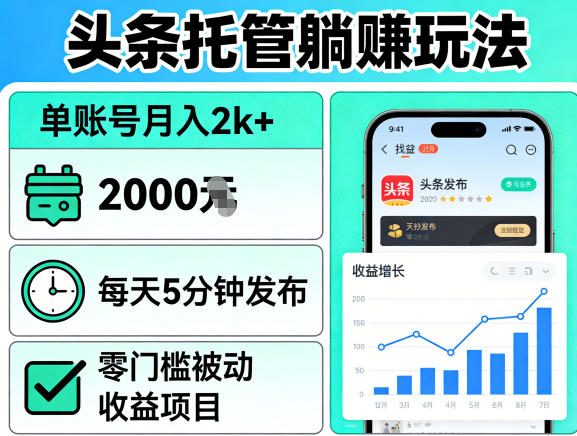 20260408161718656-8b27bb6e145c086fe26209b6d11fd38b 头条托管躺賺玩法,单账号月入2k+,每天5分钟发布即可,零门槛被动收益项目【揭秘】