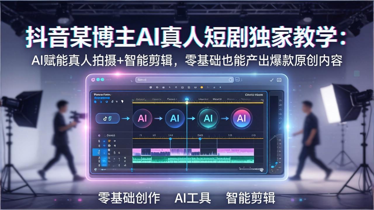 抖音某博主AI真人短剧独家教学：AI赋能真人拍摄+智能剪辑，零基础也能产出爆款原创内-优优云创网