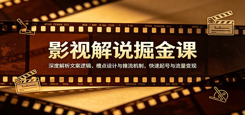 影视解说掘金课：深度解析文案逻辑、槽点设计与推流机制，快速起号与流量变现-优优云创网