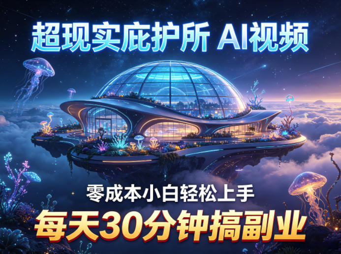 20260415081021831-07a78a765f52efa0c02d3e5845e8926f 超现实庇护所AI视频项目拆解,零成本小白轻松上手,每天30分钟搞副业