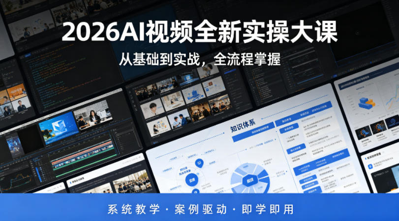 20260419100956365-800df2b6ab22900fe811ab4f8a9489ae 2026AI视频全新实操大课,从基础到实战,全流程掌握,系统教学·案例驱动·即学即用