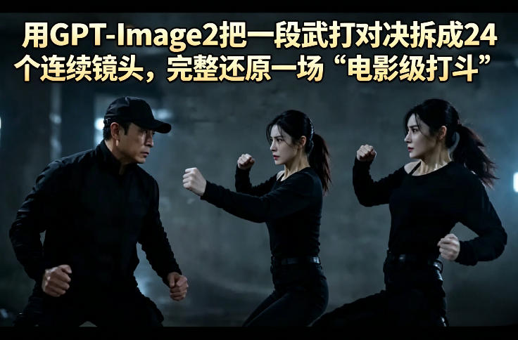 20260426122809826-1add4c1566fac7259fb5d600ce8724a8 用GPT-Image2把一段武打对决拆成24个连续镜头,完整还原一场“电影级打斗”