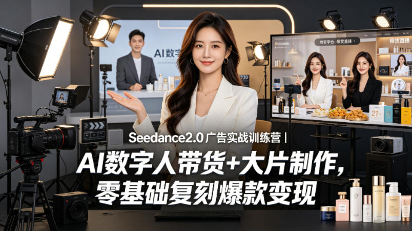 20260426162625404-fdeed0f3e1dcbe3d943edc34363321f8 Seedance2.0广告实战训练营|AI数字人带货+大片制作,零基础复刻爆款变现
