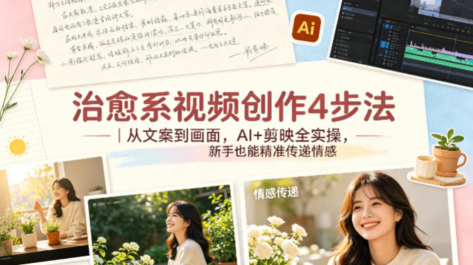 20260427120954897-0b9bd44dc721052977c2361bf2e371d9 治愈系视频创作4步法|从文案到画面,AI+剪映全实操,新手也能精准传递情感