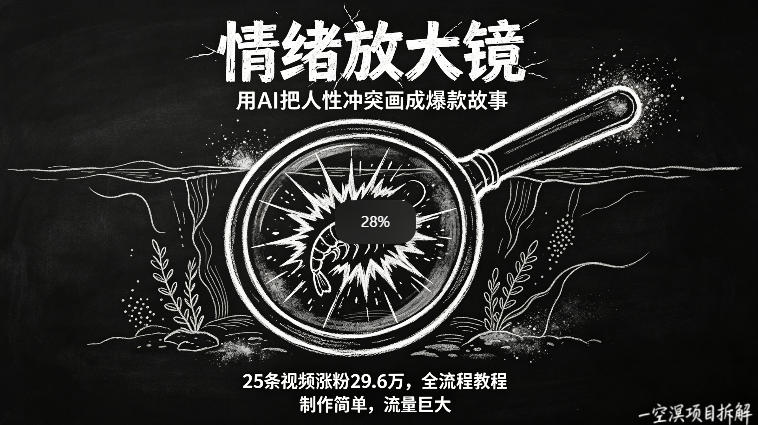 20260428060154644-24779706b0cf73c55b7028aceb1ad148 AI制作“情绪放大镜“视频,25条视频涨粉29.6W粉,流量巨大,制作简单,全流程教程