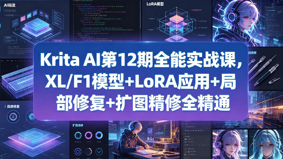 20260429081356780-cc56ee5b25839570ec8f11bb8c7e4d2b Krita AI第12期全能实战课,XL/F1模型+LoRA应用+局部修复+扩图精修全精通