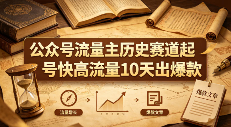 20260430081624873-e8a724d161e48d4c078ba9e039c180d1 公众号流量主之历史赛道,起号快+高流量,10天就能出爆款!