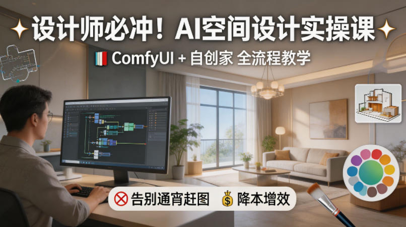 20260501060858387-53f461db20c6a5a4a453ef016aeb676e 设计师必冲!AI空间设计实操课,ComfyUI+自创家全教学,告别通宵赶图,降本增效