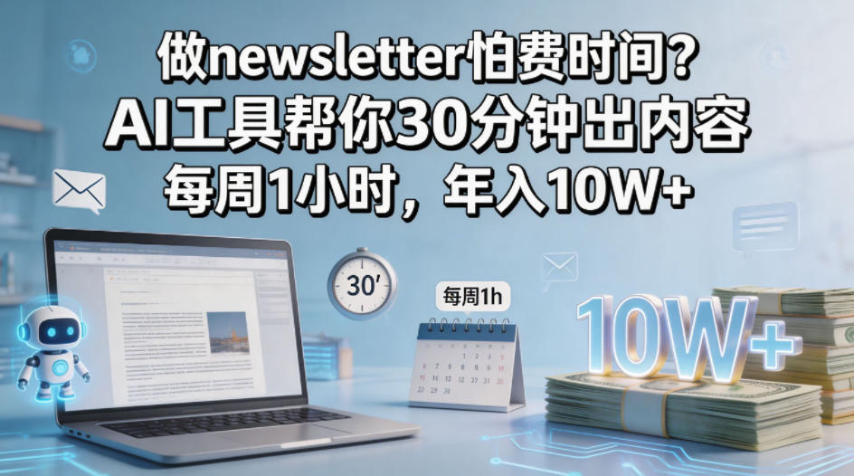 20260501062256787-9e4dd33cb4a6c075e92552eff28610d0 做newsletter怕费时间?AI工具帮你30分钟出内容,每周1小时,年入10W+!【原创双语字幕】